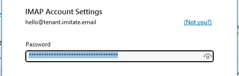 Adding a new account in Outlook - Password
