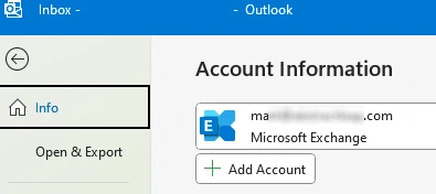 Adding a new account in Outlook