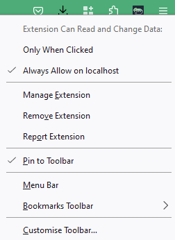 Imitate Email firefox extension context menu