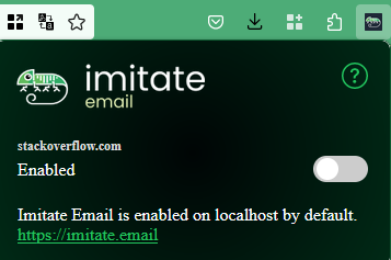 Imitate Email firefox extension settings