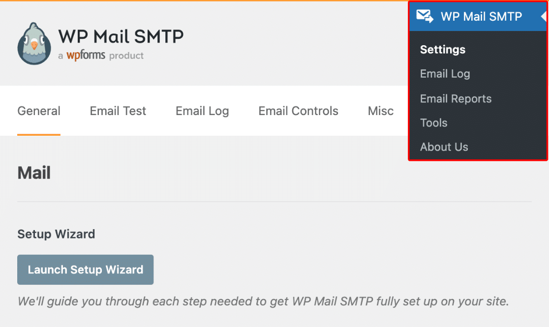 Screenshot of WP Mail SMTP settings page